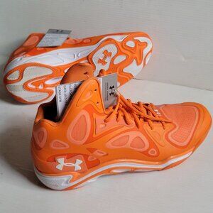 New ~ under armour anatomix spawn 2 shoe Orange Basketball Sneaker sz M11.5 Rare
